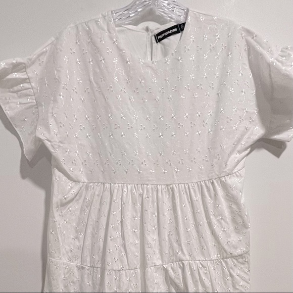 PRETTY LITTLE THING White Broderie Anglaise Smock Dress - Picture 5 of 12
